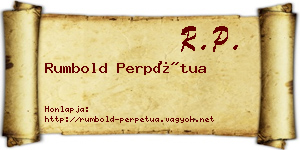Rumbold Perpétua névjegykártya